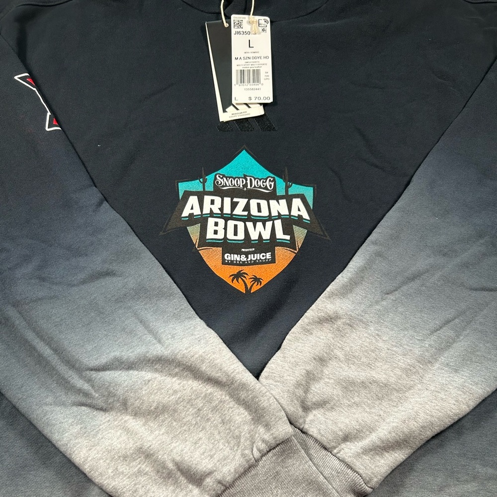 RARE NWT Snoop Dogg Arizona Bowl '24 Hoodie Mens L Adidas Ombré Gin & Juice Dre